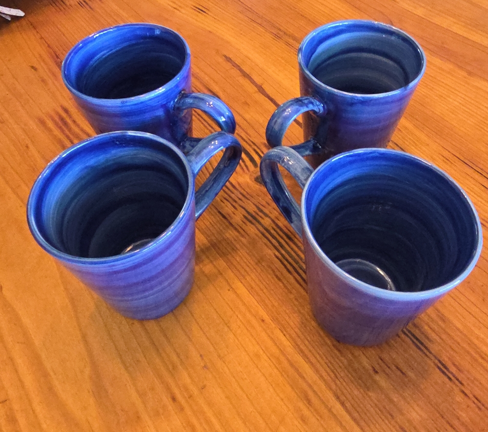 Gibson Blue Ceramic Mug Set of 4